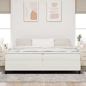 vidaXL Sängram Grädde 200x200 cm Corduroy Tyg