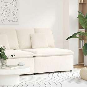 vidaXL Modulär soffmodul i mitten med kuddar gräddvit 100 cm