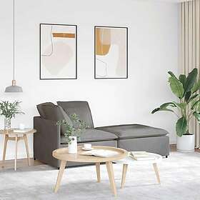 vidaXL Modulsoffa med fotpall&dynor manchestertyg ljusgrå