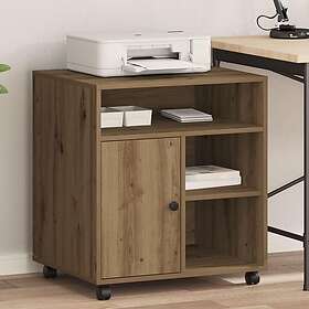 vidaXL Skrivbordsshylla med hjul Artisan Ek 60x50x67 cm