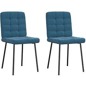vidaXL Matstolar 2 st blå sammet