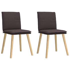 vidaXL Matstolar 2 st mörkbrun tyg