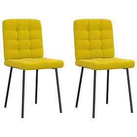 vidaXL Matstolar 2 st gul sammet