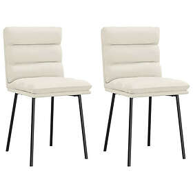 vidaXL Matstolar 2 st gräddvit sammet