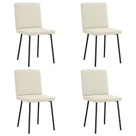 vidaXL Matstolar 4 st gräddvit sammet