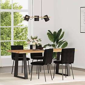 vidaXL Matstolar 4 st svart sammet