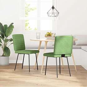 vidaXL Matstolar 2 st ljusgrön sammet
