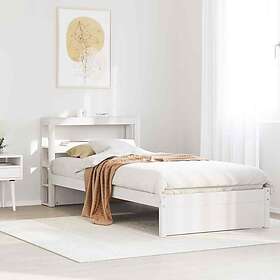 vidaXL Sängram med huvudgavel utan madrass vit 100x200 cm