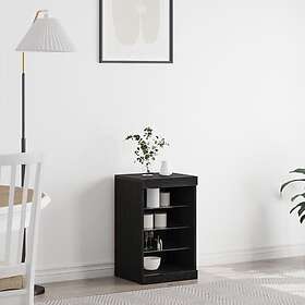 vidaXL Sideboard med LED-lampor Svart Ek 41x37x67 cm