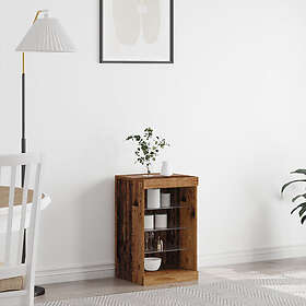 vidaXL Sideboard med LED-lampor gammalt trä 41x37x67 cm