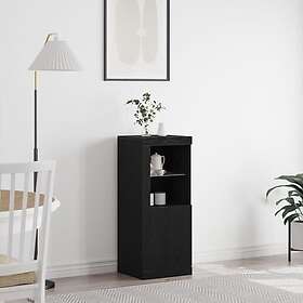 vidaXL Sideboard med LED-lampor Svart Ek 41x37x100 cm