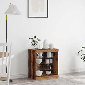 vidaXL Sideboard med LED-lampor Gamla trä 60,5x37x67 cm