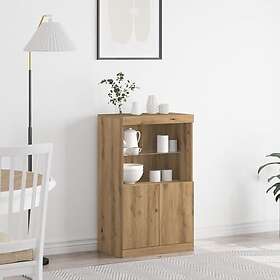 vidaXL Sideboard med LED-lampor Artisan Ek 60x37x100 cm
