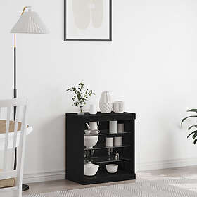 vidaXL Sideboard med LED-lampor Svart Ek 60,5x37x67 cm