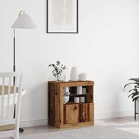 vidaXL Sideboard med LED-lampor Gammalt Trä 60,5x37x67 cm