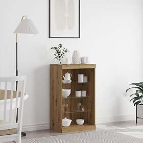 vidaXL Sideboard med LED-lampor Artisan Ek 60,5x37x100 cm