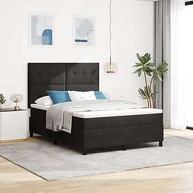 vidaXL Sänggavel med madrass Svart 140x200 cm Sammet