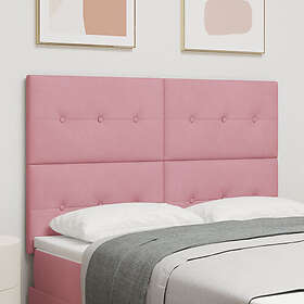 vidaXL Sänggavel Knappad Rosa 140 cm Sammet