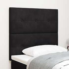 vidaXL Huvudgavel Knapptuftad Svart 90 cm Sammet