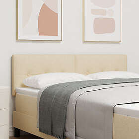vidaXL Sänggavel Knäppt Creme 140 cm Tyg