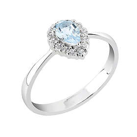 Lykka Casuals silver ring ljusblå halo LYS25067