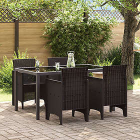 vidaXL Lounge Sett 4 Deler Brun Polyrotting