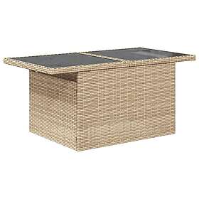 vidaXL Lounge Sett 7 Deler Beige Rattan Polyester Stål
