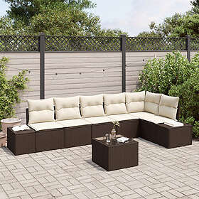 vidaXL Lounge Set 6 Pieces with Cushions Gray Poly Rattan