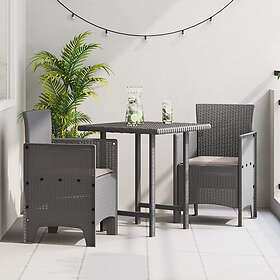 vidaXL Trädgårdstol Set om 2 Ljusgrå Poly Rattan och Stål Standard