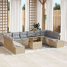 vidaXL Lounge Set 11 Pieces Beige Gray