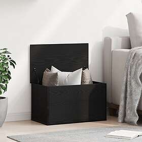 vidaXL Förvaringsbox med Lock Svart Ek 60x35x35 cm Konstruerat Trä