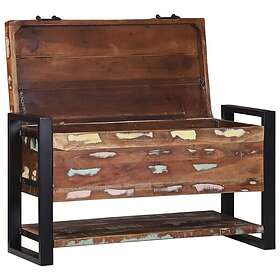 vidaXL Förvaringslåda Mångfärgad 80x35x45 cm Massivt Återvunnet Trä