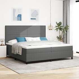 vidaXL Sängbotten med madrass Ljusgrå 200x200 cm Sammetstyg