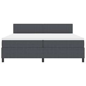 vidaXL Box Säng med Madrass Mörkgrå Sammetstyg 200 x 200 cm
