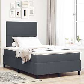 vidaXL Sängbotten med madrass Mörkgrå 120x200 cm Manchestertyg