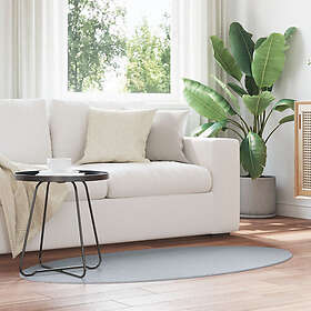 vidaXL Mattor Grå Bomull 80 x 150 cm Områdesmatta Oval Minimalistisk