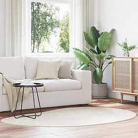 vidaXL Områdesmatta Grädde 140x200 cm Polyester Halkfri