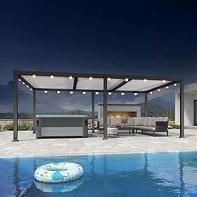 PURPLE LEAF Pergola Bioclimatique avec Guirlande Lumineuse Exterieure 6,35 x 3,5 m