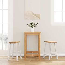 vidaXL Barstolar 2 st, vit, massivt trä, gummi