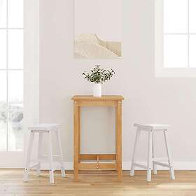 vidaXL Barstolar 2 st, vit, massivt trä, gummi