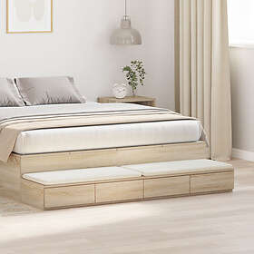 vidaXL Sänglådor Sonoma Ek 135x36,5x16,5 cm Tillverkad i trä