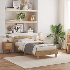 vidaXL Sängram med LED-lampor Artisan Ek 100x200 cm