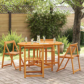 vidaXL 5-delars fjärilsträdgårdsmatgrupp fällbar i akaciaträ massivt 4103890