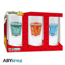 Abysse Pokemon Glass Set 3 x 14cm Height, 6cm Diameter