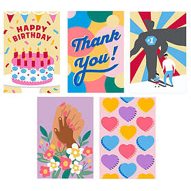 Kikkerland Crafter PaintByNumber Greeting Cards (CR20)