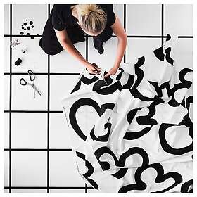 IKEA KLIPPBRÄCKA avpassad tyglängd, vit/svart, 150x300 cm, cm 150x300 cm