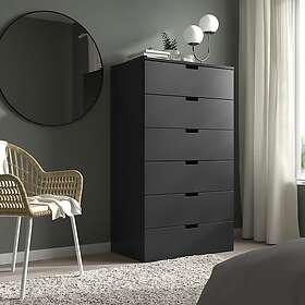 IKEA NORDLI byrå med 6 lådor, antracit, 80x145 cm, cm 80x145 cm