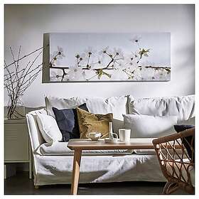 IKEA BJÖRKSTA bild, vita blommor, 140x56 cm, cm 140x56 cm
