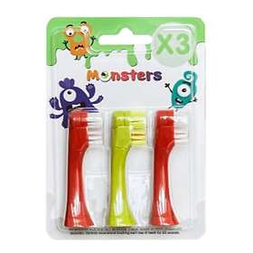 Les Babygators Monsters Refill Borsthuvuden 3-pack