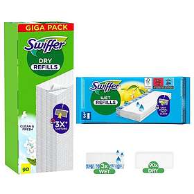 Swiffer Wet & Dry Rengöringsdukar för Golv 90 st torra 3 st Våta